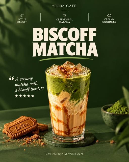 Yecha poster for the Biscoff Matcha